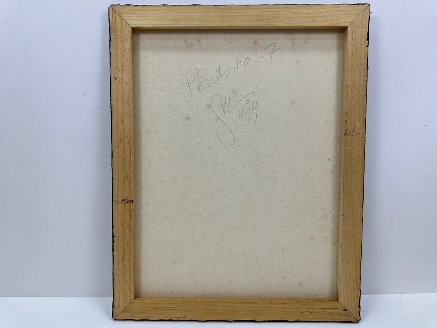 Gerrit Greve (1948-2024, Cardiff by the Sea, CA) Original Acrylic Sand Painting On Canvas Titled 'Plants #17' 1999 Signed Verso 16' X 20' Estimate $320 - $400 [Photo 5]