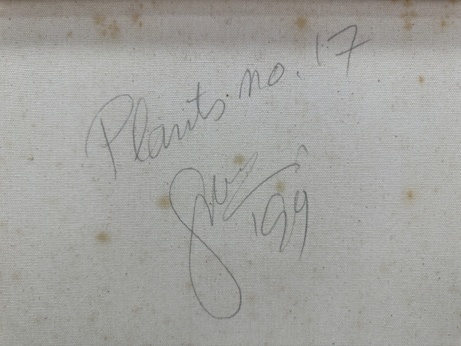 Gerrit Greve (1948-2024, Cardiff by the Sea, CA) Original Acrylic Sand Painting On Canvas Titled 'Plants #17' 1999 Signed Verso 16' X 20' Estimate $320 - $400 [Photo 6]
