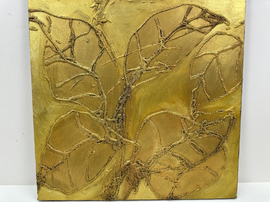 Gerrit Greve (1948-2024, Cardiff by the Sea, CA) Original Acrylic Sand Painting On Canvas Titled 'Plants #17' 1999 Signed Verso 16' X 20' Estimate $320 - $400 [Photo 3]