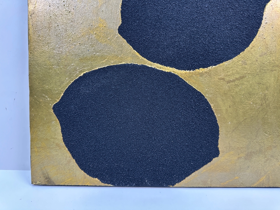 Gerrit Greve (1948-2024, Cardiff by the Sea, CA) Original Acrylic Sand Painting On Canvas Titled 'Lemons #27' 1999 Signed Verso 16' X 20' Estimate $320 - $400 [Photo 3]