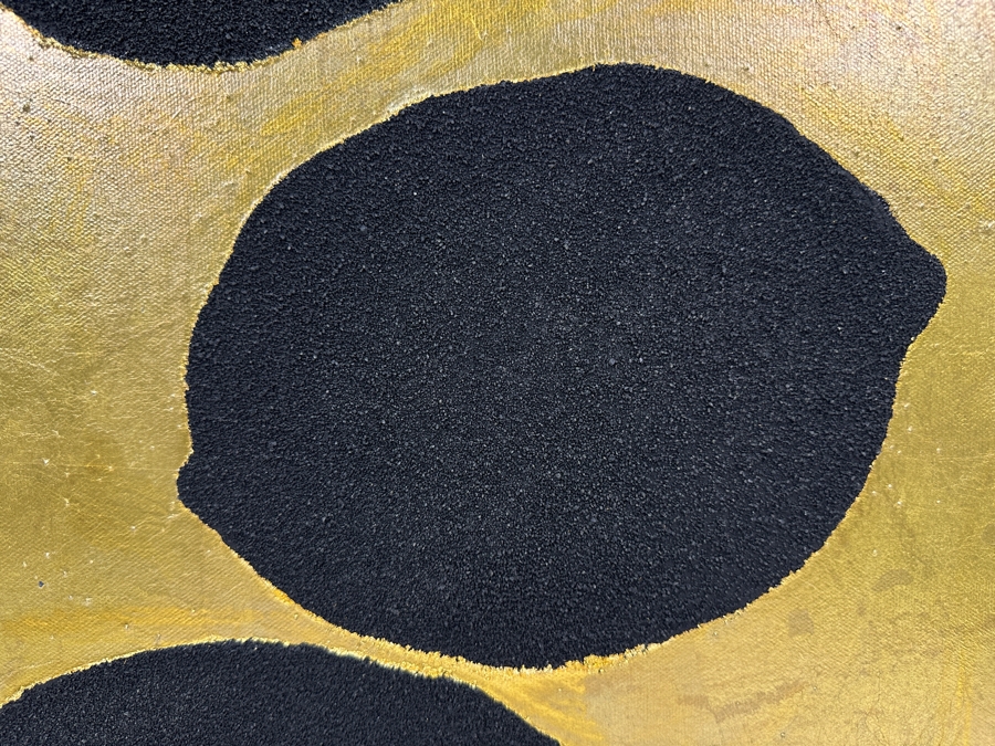 Gerrit Greve (1948-2024, Cardiff by the Sea, CA) Original Acrylic Sand Painting On Canvas Titled 'Lemons #27' 1999 Signed Verso 16' X 20' Estimate $320 - $400 [Photo 4]