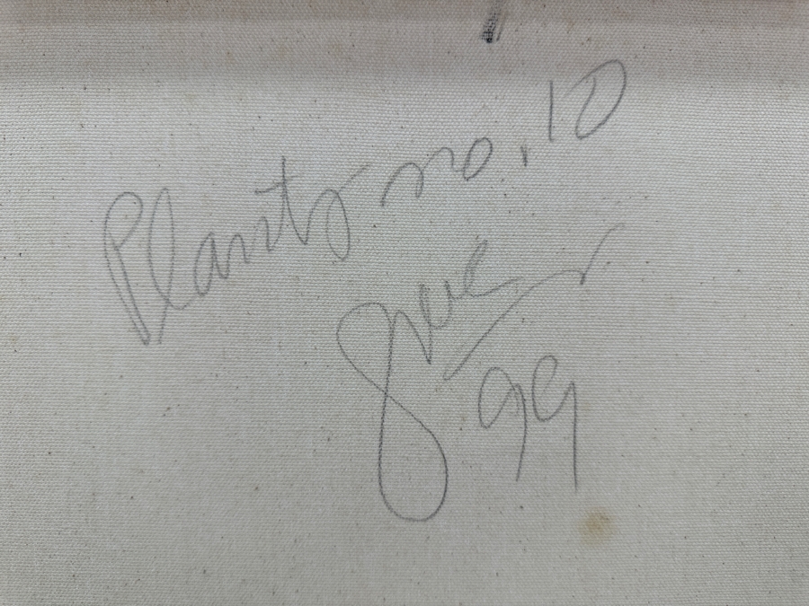 Gerrit Greve (1948-2024, Cardiff by the Sea, CA) Original Acrylic Sand Painting On Canvas Titled 'Plants #10' 1999 Signed Verso 16' X 20' Estimate $320 - $400 [Photo 5]