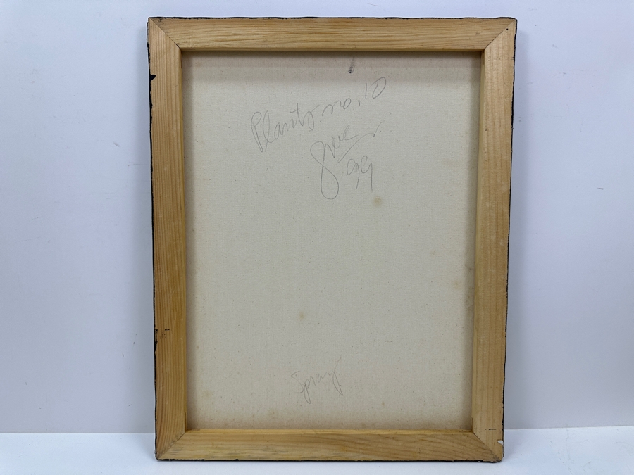 Gerrit Greve (1948-2024, Cardiff by the Sea, CA) Original Acrylic Sand Painting On Canvas Titled 'Plants #10' 1999 Signed Verso 16' X 20' Estimate $320 - $400 [Photo 4]