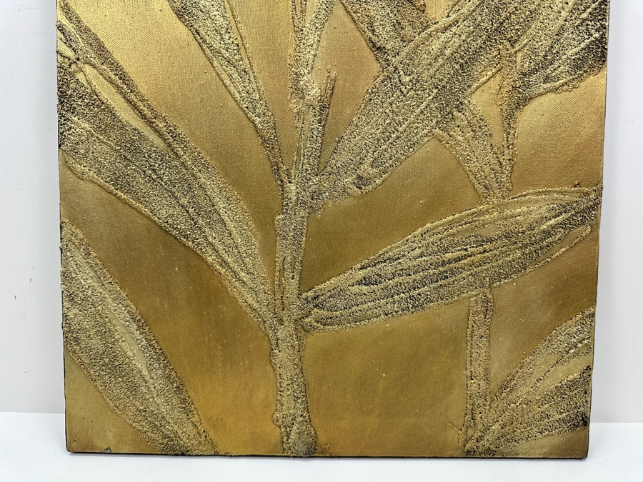 Gerrit Greve (1948-2024, Cardiff by the Sea, CA) Original Acrylic Sand Painting On Canvas Titled 'Plants #24' 1999 Signed Verso 16' X 20' Estimate $320 - $400 [Photo 3]