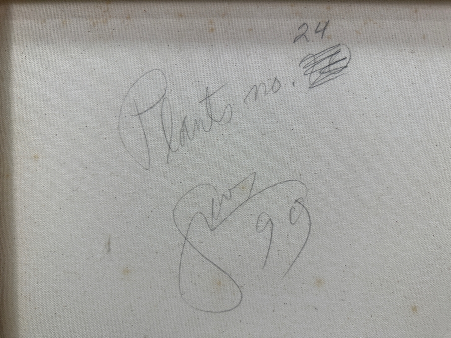 Gerrit Greve (1948-2024, Cardiff by the Sea, CA) Original Acrylic Sand Painting On Canvas Titled 'Plants #24' 1999 Signed Verso 16' X 20' Estimate $320 - $400 [Photo 5]