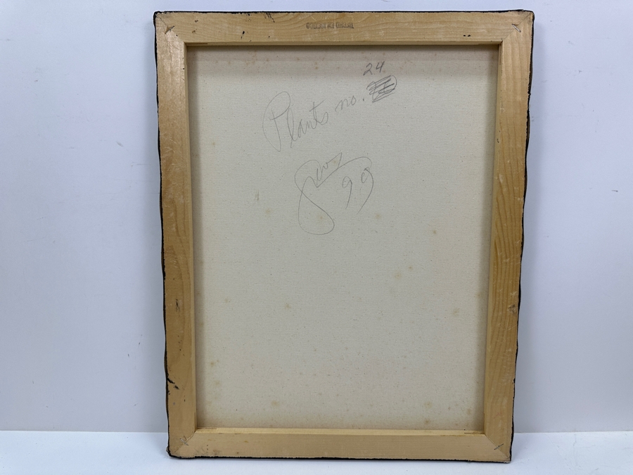 Gerrit Greve (1948-2024, Cardiff by the Sea, CA) Original Acrylic Sand Painting On Canvas Titled 'Plants #24' 1999 Signed Verso 16' X 20' Estimate $320 - $400 [Photo 4]