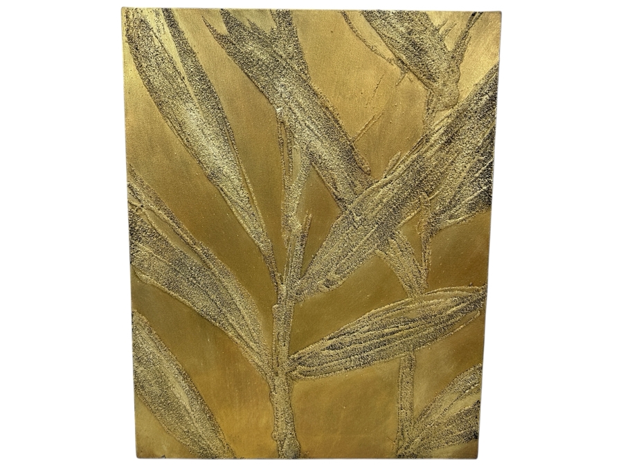 Gerrit Greve (1948-2024, Cardiff by the Sea, CA) Original Acrylic Sand Painting On Canvas Titled 'Plants #24' 1999 Signed Verso 16' X 20' Estimate $320 - $400