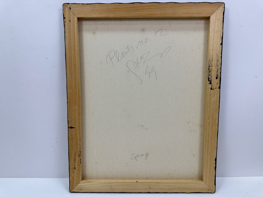 Gerrit Greve (1948-2024, Cardiff by the Sea, CA) Original Acrylic Sand Painting On Canvas Titled 'Plants #12' 1999 Signed Verso 16' X 20' Estimate $320 - $400 [Photo 5]