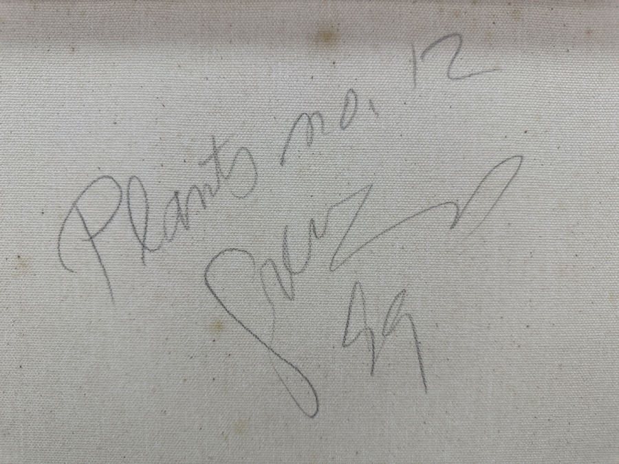 Gerrit Greve (1948-2024, Cardiff by the Sea, CA) Original Acrylic Sand Painting On Canvas Titled 'Plants #12' 1999 Signed Verso 16' X 20' Estimate $320 - $400 [Photo 6]