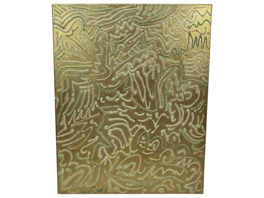 Gerrit Greve (1948-2024, Cardiff by the Sea, CA) Original Acrylic Sand Painting On Canvas 2006 Signed Verso 16' X 20' Estimate $320 - $400 [Photo 1]
