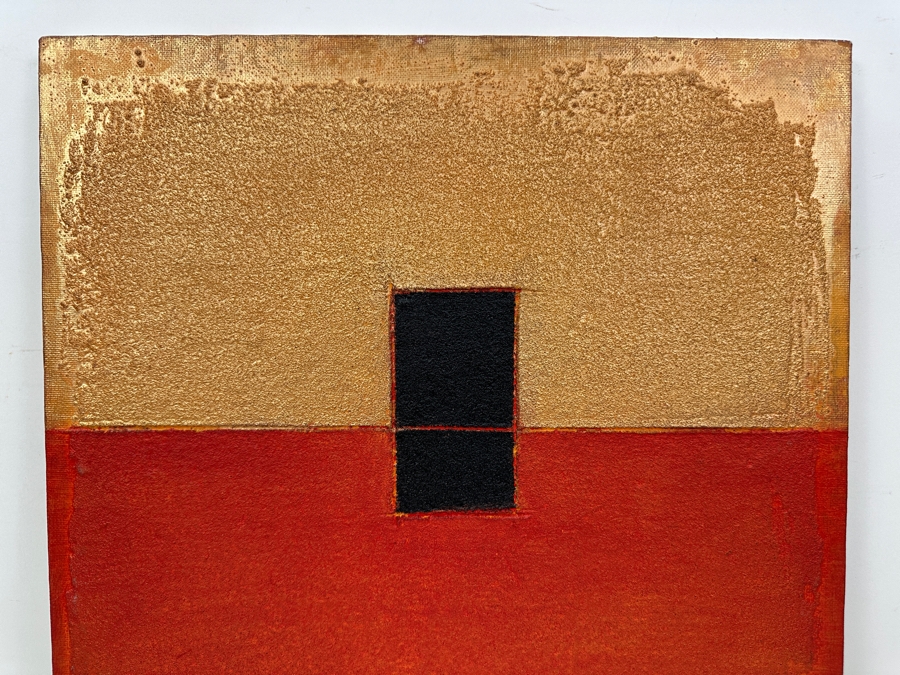 Gerrit Greve (1948-2024, Cardiff by the Sea, CA) Original Acrylic Sand Painting On Canvas Titled 'Doorway to Abode' 2004 Unsigned 16' X 20' Estimate $320 - $400 [Photo 2]