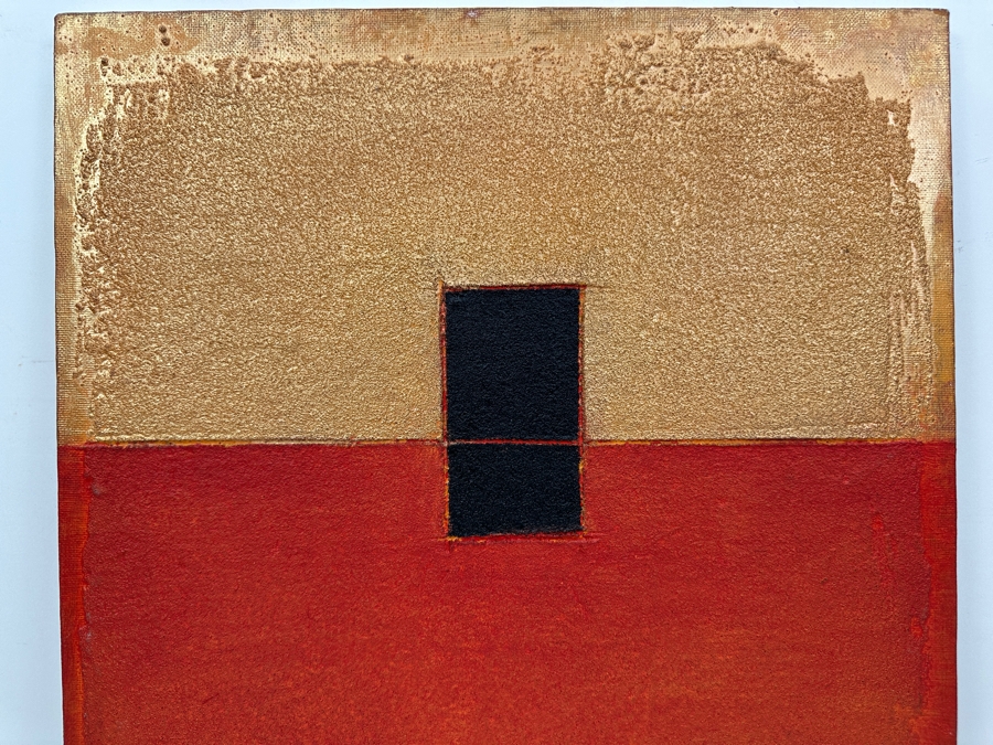 Gerrit Greve (1948-2024, Cardiff by the Sea, CA) Original Acrylic Sand Painting On Canvas Titled 'Doorway to Abode' 2004 Unsigned 16' X 20' Estimate $320 - $400 [Photo 4]