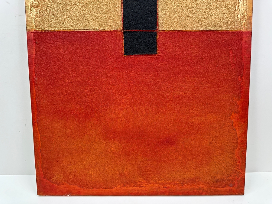 Gerrit Greve (1948-2024, Cardiff by the Sea, CA) Original Acrylic Sand Painting On Canvas Titled 'Doorway to Abode' 2004 Unsigned 16' X 20' Estimate $320 - $400 [Photo 3]