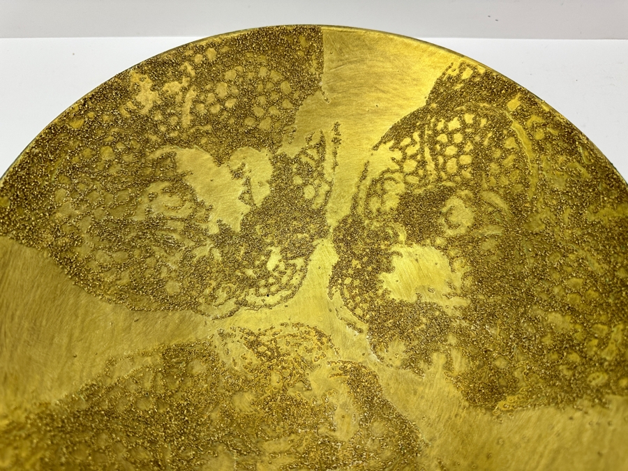 Gerrit Greve (1948-2024, Cardiff by the Sea, CA) Original Acrylic Sand Painted Vessel Bowl (These Were Coupled With His Paintings) 11.75W X 3H [Photo 5]