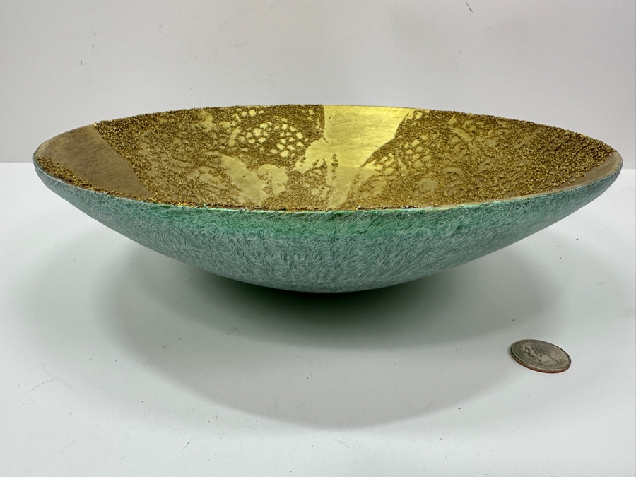 Gerrit Greve (1948-2024, Cardiff by the Sea, CA) Original Acrylic Sand Painted Vessel Bowl (These Were Coupled With His Paintings) 11.75W X 3H [Photo 6]