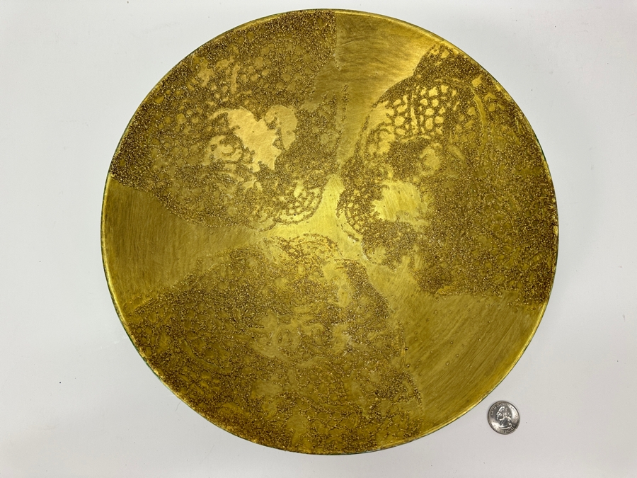 Gerrit Greve (1948-2024, Cardiff by the Sea, CA) Original Acrylic Sand Painted Vessel Bowl (These Were Coupled With His Paintings) 11.75W X 3H [Photo 4]