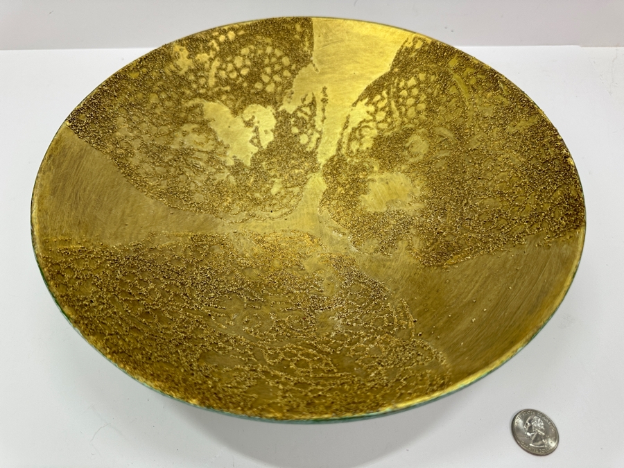 Gerrit Greve (1948-2024, Cardiff by the Sea, CA) Original Acrylic Sand Painted Vessel Bowl (These Were Coupled With His Paintings) 11.75W X 3H [Photo 3]