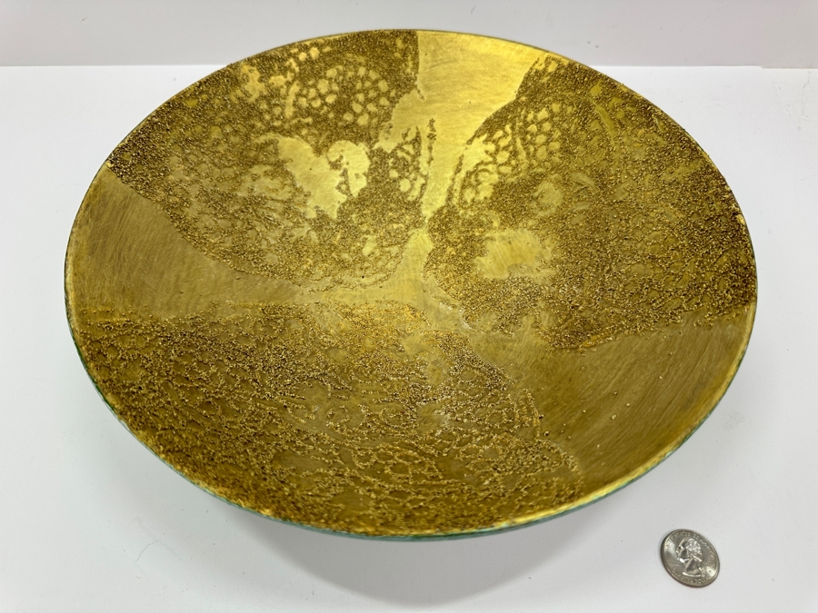 Gerrit Greve (1948-2024, Cardiff by the Sea, CA) Original Acrylic Sand Painted Vessel Bowl (These Were Coupled With His Paintings) 11.75W X 3H [Photo 2]