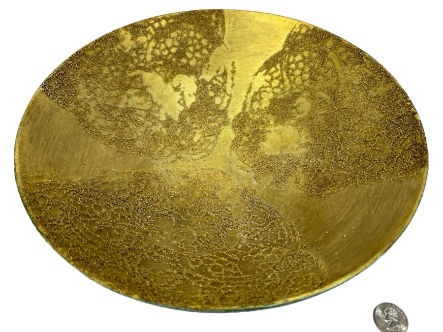Gerrit Greve (1948-2024, Cardiff by the Sea, CA) Original Acrylic Sand Painted Vessel Bowl (These Were Coupled With His Paintings) 11.75W X 3H
