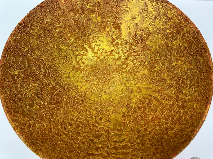 Gerrit Greve (1948-2024, Cardiff by the Sea, CA) Original Acrylic Sand Painted Vessel Bowl (These Were Coupled With His Paintings) 11.75W X 3H [Photo 5]