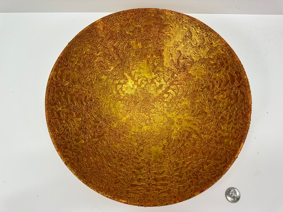 Gerrit Greve (1948-2024, Cardiff by the Sea, CA) Original Acrylic Sand Painted Vessel Bowl (These Were Coupled With His Paintings) 11.75W X 3H [Photo 4]