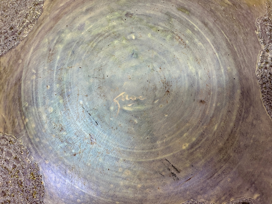 Gerrit Greve (1948-2024, Cardiff by the Sea, CA) Original Acrylic Painted Vessel Bowl (These Were Coupled With His Paintings) 17.5W X 4.5H	 [Photo 9]