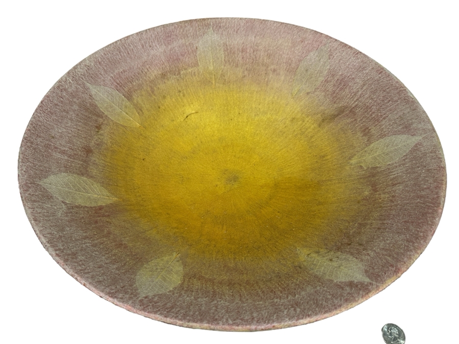 Gerrit Greve (1948-2024, Cardiff by the Sea, CA) Original Acrylic Painted Vessel Bowl (These Were Coupled With His Paintings) 17.5W X 4.5H	 [Photo 1]