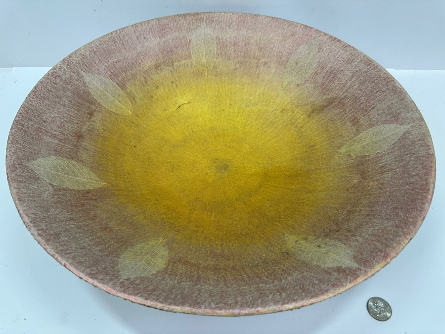 Gerrit Greve (1948-2024, Cardiff by the Sea, CA) Original Acrylic Painted Vessel Bowl (These Were Coupled With His Paintings) 17.5W X 4.5H	 [Photo 3]