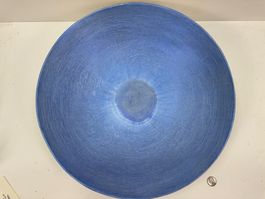 Gerrit Greve (1948-2024, Cardiff by the Sea, CA) Original Acrylic Painted Vessel Bowl (These Were Coupled With His Paintings) 18W X 4.5H	 [Photo 4]