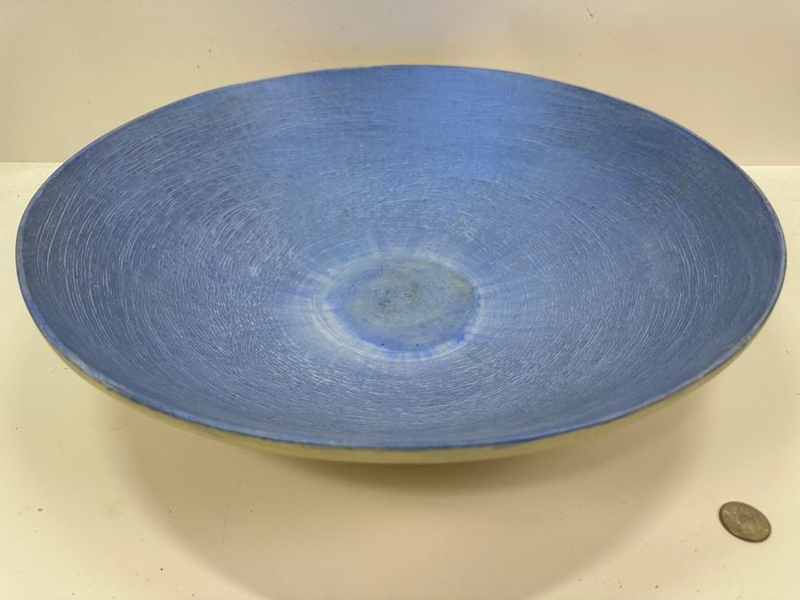 Gerrit Greve (1948-2024, Cardiff by the Sea, CA) Original Acrylic Painted Vessel Bowl (These Were Coupled With His Paintings) 18W X 4.5H	 [Photo 3]