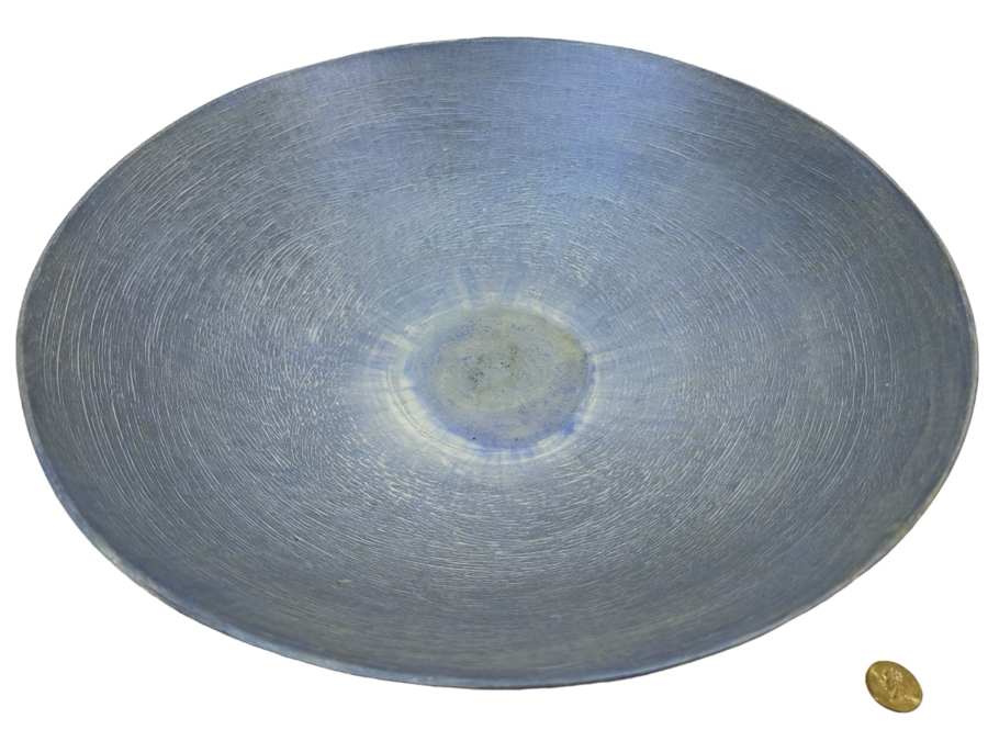 Gerrit Greve (1948-2024, Cardiff by the Sea, CA) Original Acrylic Painted Vessel Bowl (These Were Coupled With His Paintings) 18W X 4.5H	 [Photo 1]