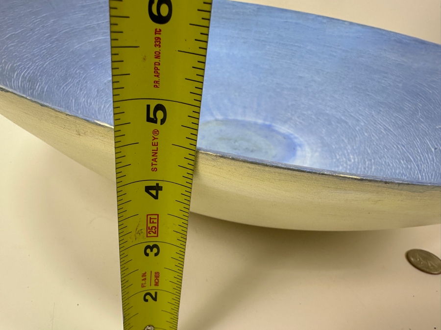 Gerrit Greve (1948-2024, Cardiff by the Sea, CA) Original Acrylic Painted Vessel Bowl (These Were Coupled With His Paintings) 18W X 4.5H	 [Photo 9]