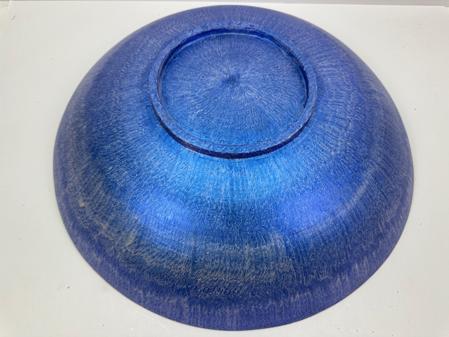 Gerrit Greve (1948-2024, Cardiff by the Sea, CA) Original Acrylic Sand Painted Vessel Bowl (These Were Coupled With His Paintings) 17.75W X 3.75H [Photo 8]