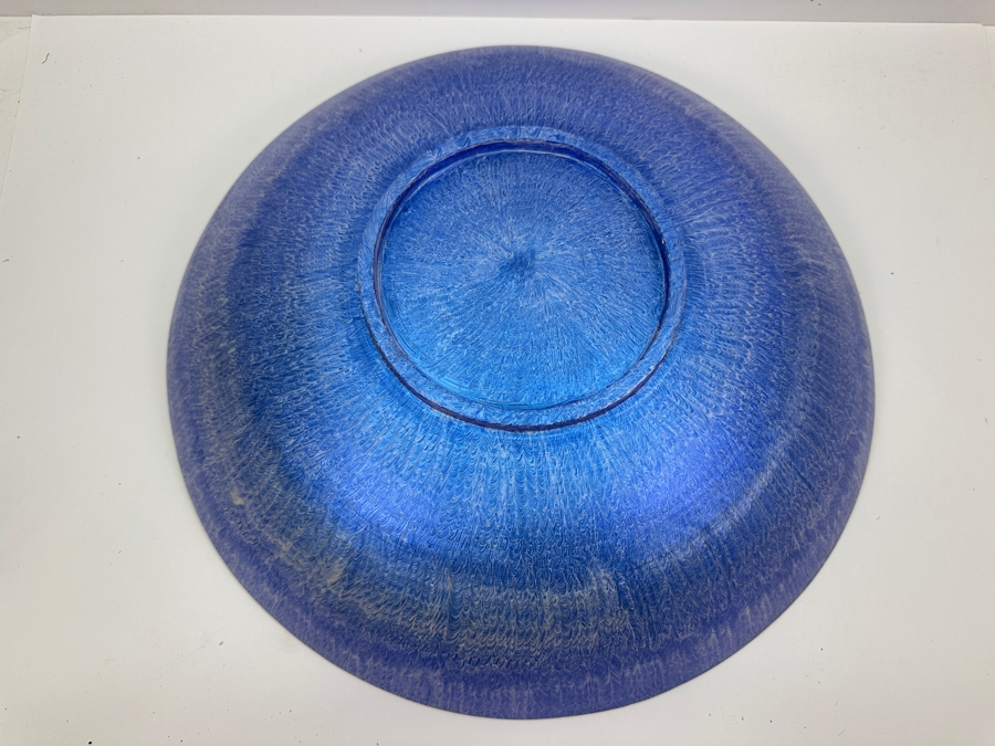 Gerrit Greve (1948-2024, Cardiff by the Sea, CA) Original Acrylic Sand Painted Vessel Bowl (These Were Coupled With His Paintings) 17.75W X 3.75H [Photo 9]