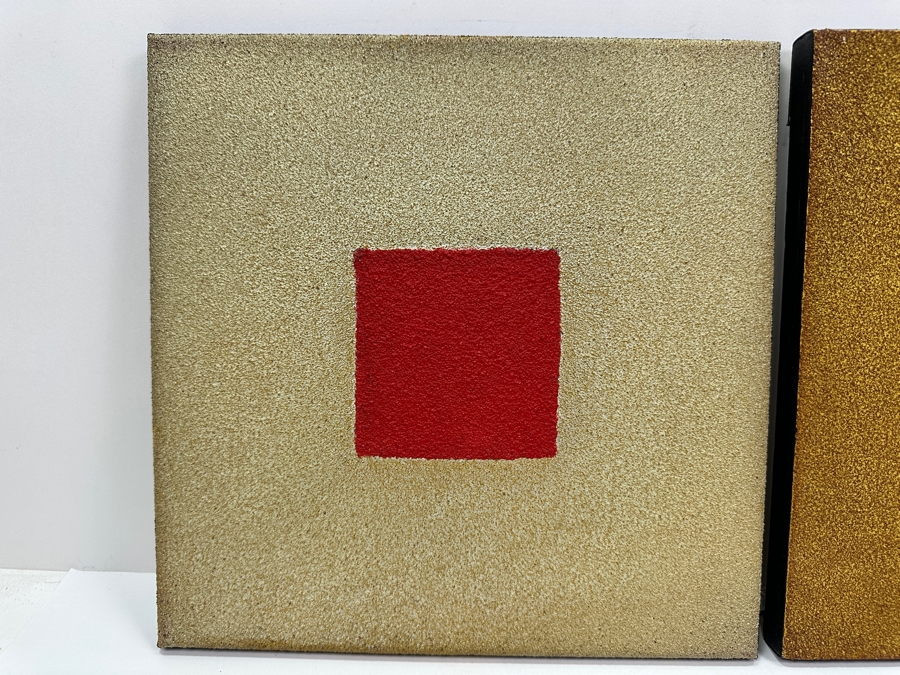 Gerrit Greve (1948-2024, Cardiff by the Sea, CA) (4) Original Acrylic Sand Paintings On Canvas 2010 Each 12' X 12' (Two Are Signed Verso) Estimate $576 - $720 [Photo 3]