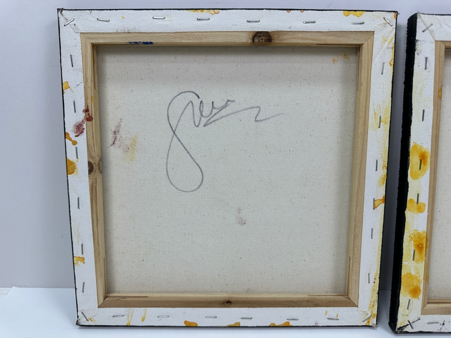 Gerrit Greve (1948-2024, Cardiff by the Sea, CA) (4) Original Acrylic Sand Paintings On Canvas 2010 Each 12' X 12' (Two Are Signed Verso) Estimate $576 - $720 [Photo 9]