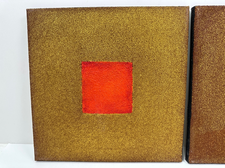 Gerrit Greve (1948-2024, Cardiff by the Sea, CA) (4) Original Acrylic Sand Paintings On Canvas 2010 Each 12' X 12' (Two Are Signed Verso) Estimate $576 - $720 [Photo 5]