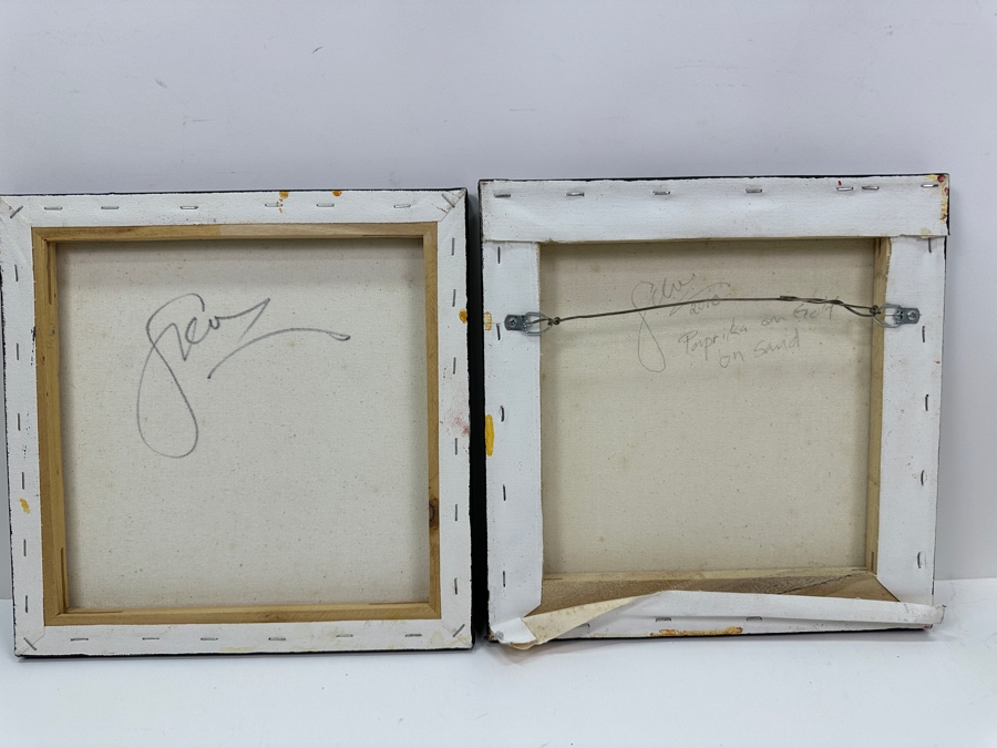 Gerrit Greve (1948-2024, Cardiff by the Sea, CA) (4) Original Acrylic Sand Paintings On Canvas 2010 Each 12' X 12' (Two Are Signed Verso) Estimate $576 - $720 [Photo 11]