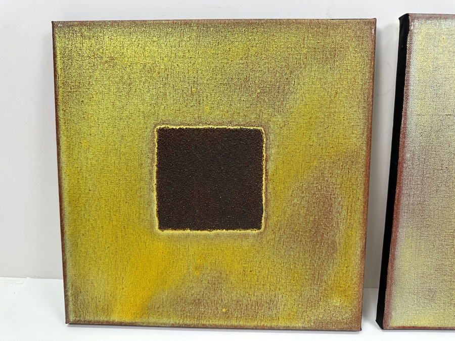 Gerrit Greve (1948-2024, Cardiff by the Sea, CA) (4) Original Acrylic Sand Paintings On Canvas 2010 Each 12' X 12' (Two Are Signed Verso) Estimate $576 - $720 [Photo 3]