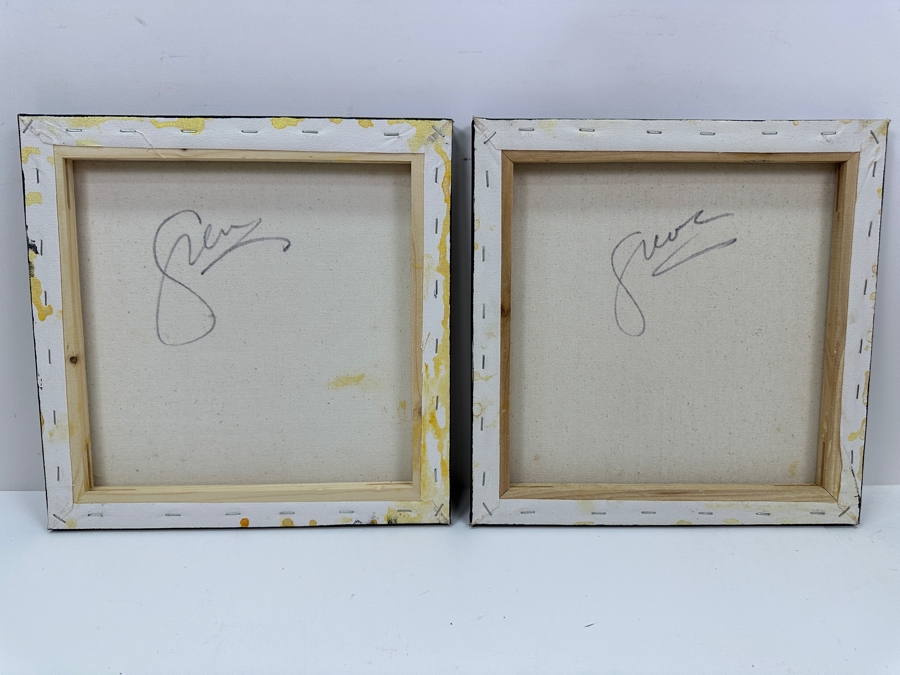 Gerrit Greve (1948-2024, Cardiff by the Sea, CA) (4) Original Acrylic Sand Paintings On Canvas 2010 Each 12' X 12' (Two Are Signed Verso) Estimate $576 - $720 [Photo 6]