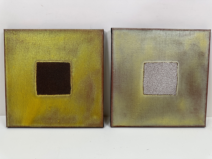 Gerrit Greve (1948-2024, Cardiff by the Sea, CA) (4) Original Acrylic Sand Paintings On Canvas 2010 Each 12' X 12' (Two Are Signed Verso) Estimate $576 - $720 [Photo 2]