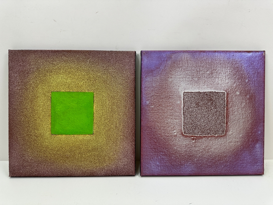 Gerrit Greve (1948-2024, Cardiff by the Sea, CA) (4) Original Acrylic Sand Paintings On Canvas 2010 Each 12' X 12' (Three Are Signed Verso) Estimate $576 - $720 [Photo 8]