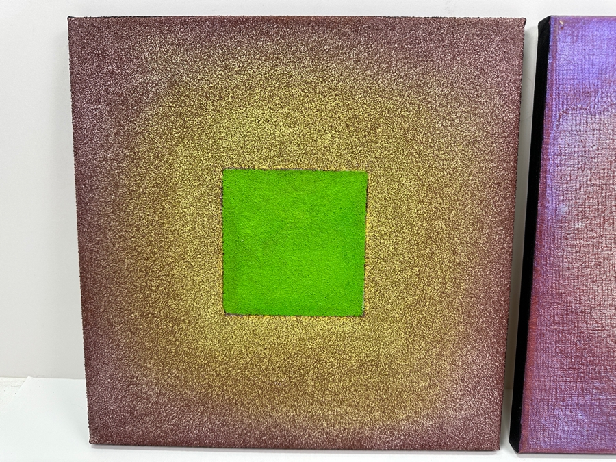 Gerrit Greve (1948-2024, Cardiff by the Sea, CA) (4) Original Acrylic Sand Paintings On Canvas 2010 Each 12' X 12' (Three Are Signed Verso) Estimate $576 - $720 [Photo 9]