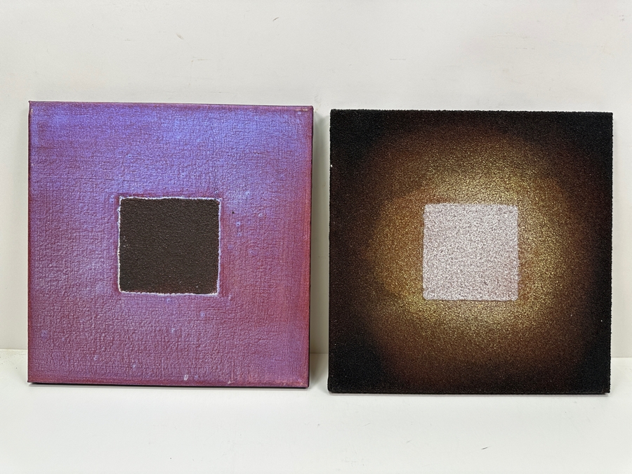 Gerrit Greve (1948-2024, Cardiff by the Sea, CA) (4) Original Acrylic Sand Paintings On Canvas 2010 Each 12' X 12' (Three Are Signed Verso) Estimate $576 - $720 [Photo 2]