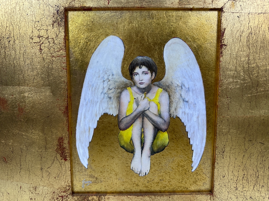 Gerrit Greve (1948-2024, Cardiff by the Sea, CA) Original Acrylic Painting On Canvas Titled 'The Unknown Angel' 1998 Signed Lower Left 8' X 10' Framed 16.5' X 18.5' Estimate $80 - $100 [Photo 2]