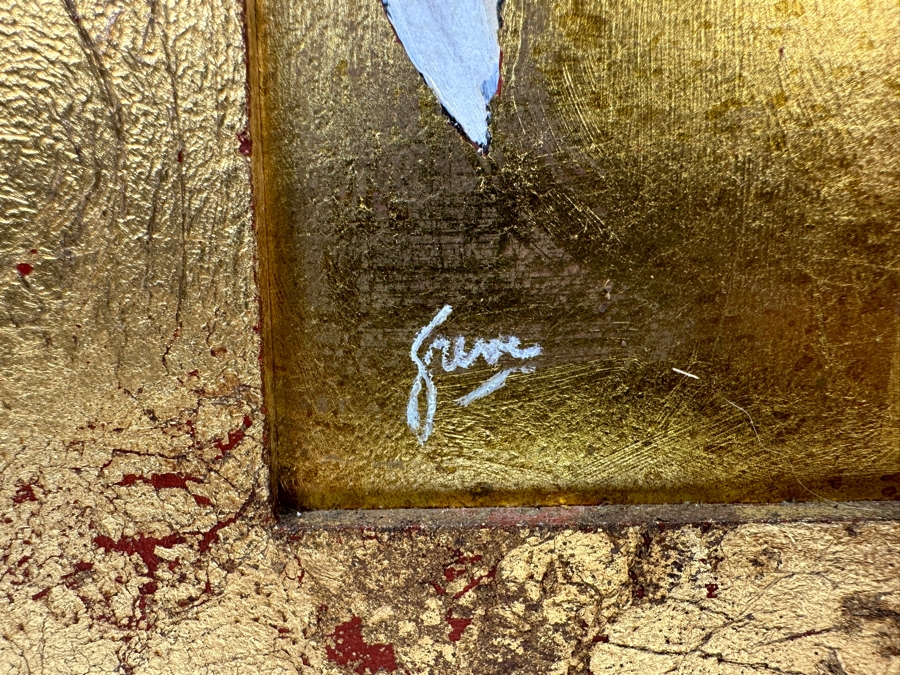 Gerrit Greve (1948-2024, Cardiff by the Sea, CA) Original Acrylic Painting On Canvas Titled 'The Unknown Angel' 1998 Signed Lower Left 8' X 10' Framed 16.5' X 18.5' Estimate $80 - $100 [Photo 5]