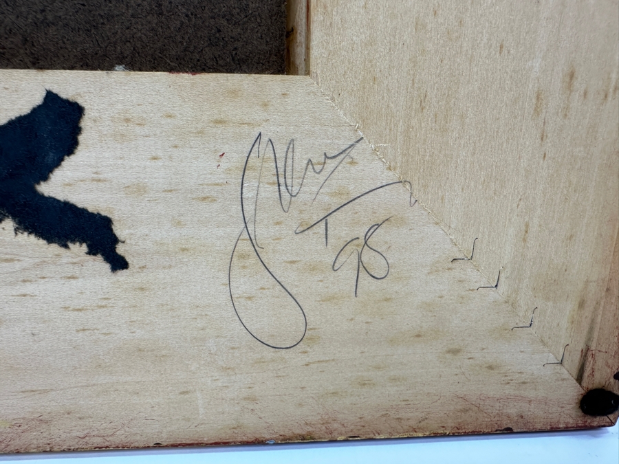 Gerrit Greve (1948-2024, Cardiff by the Sea, CA) Original Acrylic Painting On Canvas Titled 'The Unknown Angel' 1998 Signed Lower Left 8' X 10' Framed 16.5' X 18.5' Estimate $80 - $100 [Photo 9]