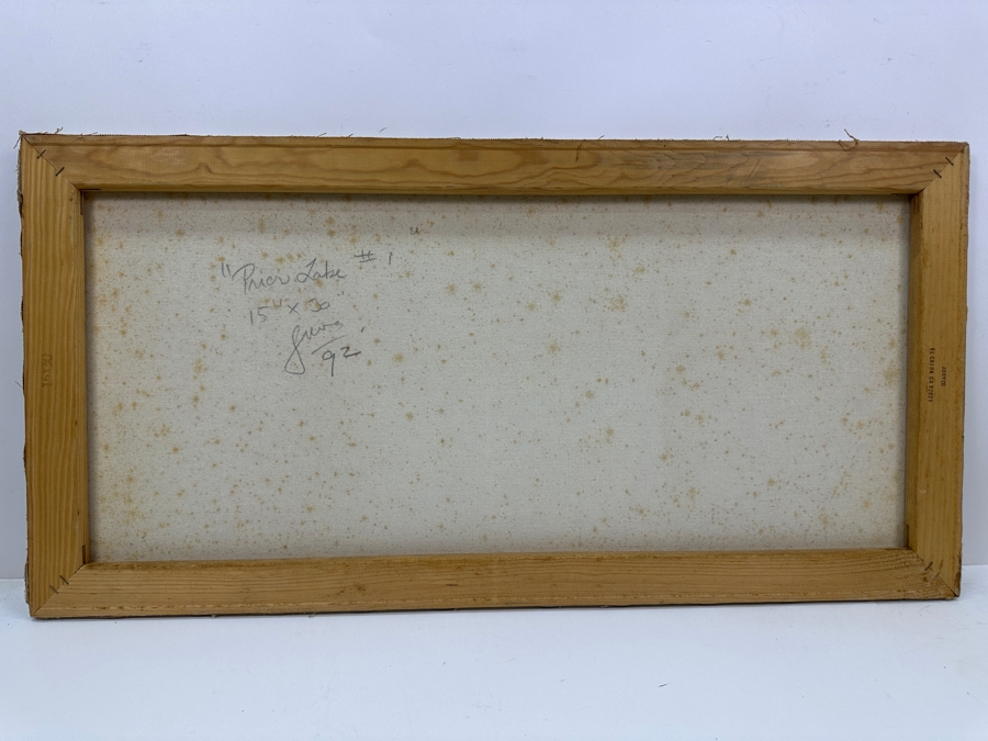 Gerrit Greve (1948-2024, Cardiff by the Sea, CA) Original Acrylic Painting On Canvas Titled 'Prior Lake #1' 1992 Signed Lower Left And Verso 15' X 30' Estimate $450 - $563 [Photo 6]