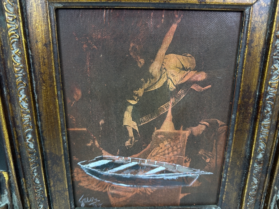 Gerrit Greve (1948-2024, Cardiff by the Sea, CA) Original Acrylic And Carbon Transfer Painting On Canvas Signed Lower Left 8' X 10' Framed 17' X 19' Estimate $80 - $100 [Photo 6]