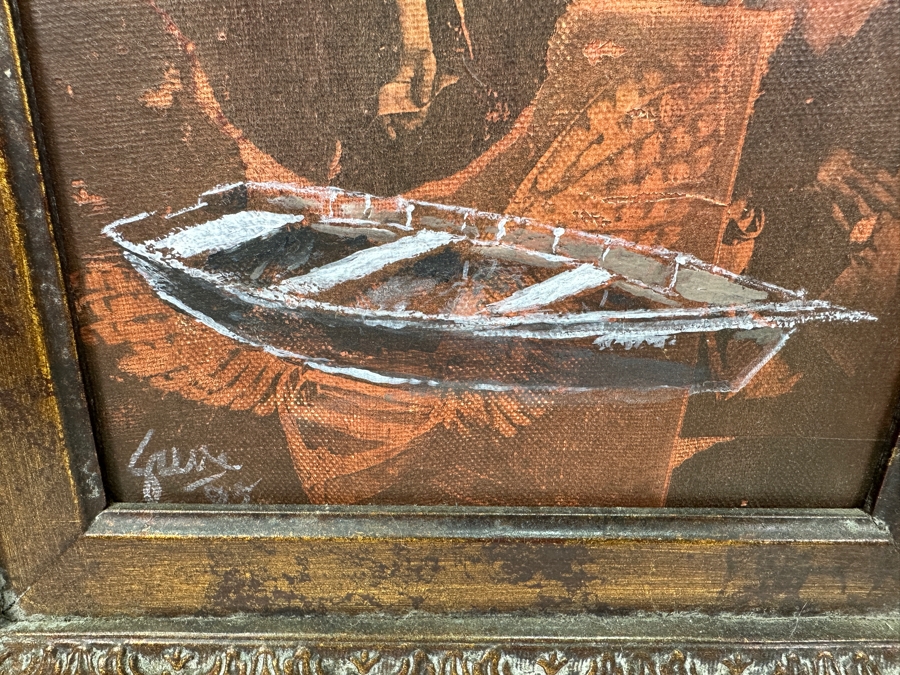 Gerrit Greve (1948-2024, Cardiff by the Sea, CA) Original Acrylic And Carbon Transfer Painting On Canvas Signed Lower Left 8' X 10' Framed 17' X 19' Estimate $80 - $100 [Photo 4]